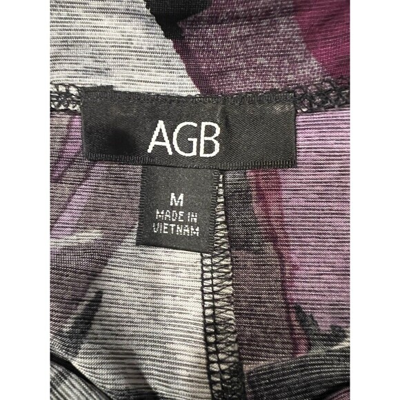 AGB Colorful Geometric, Purple, Print Short Sleeve Top Womens Size M - Picture 4 of 6